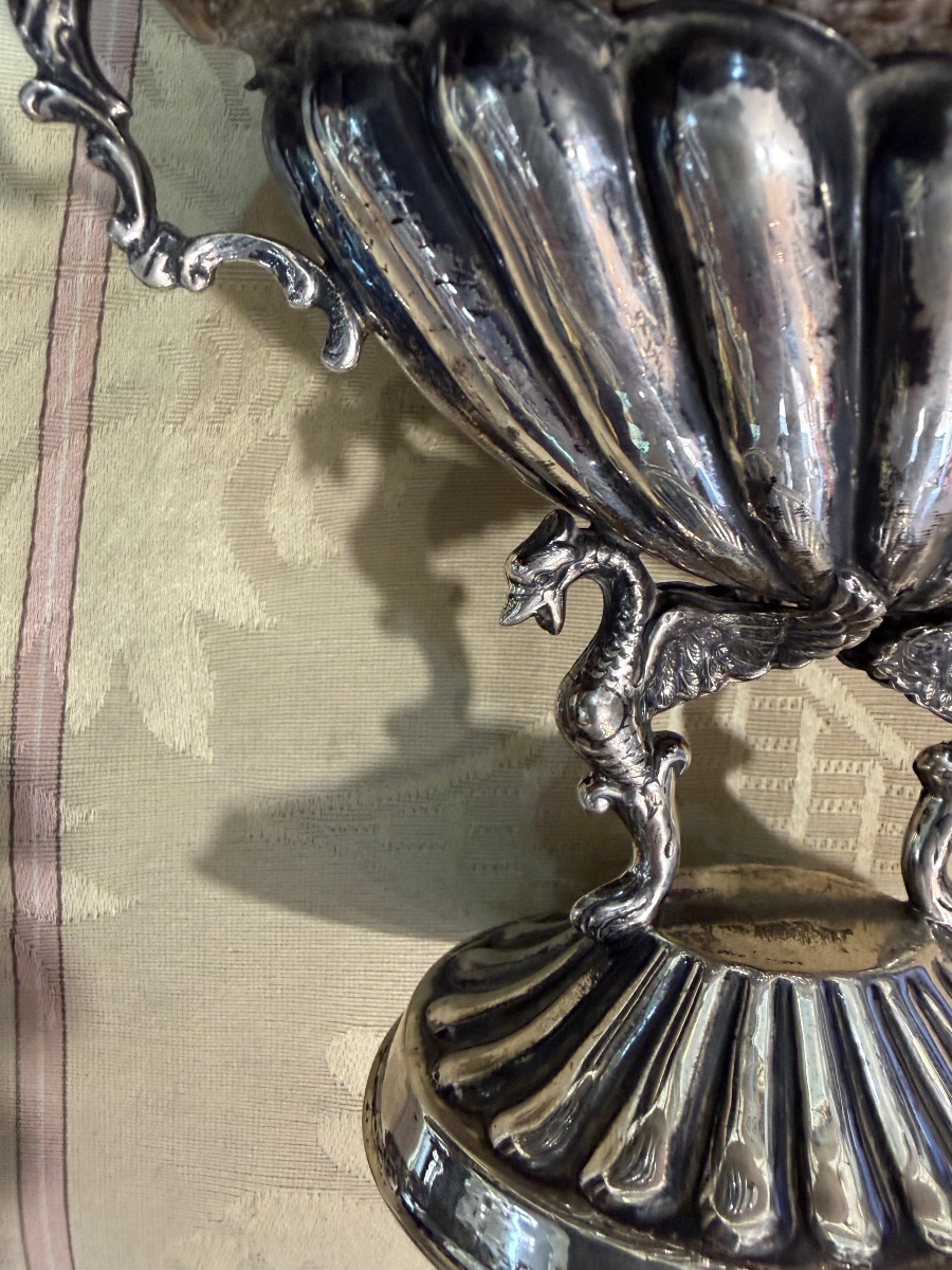 Cup In Solid Silver, With A Shell In Mother Of Park Sticked On It-photo-4