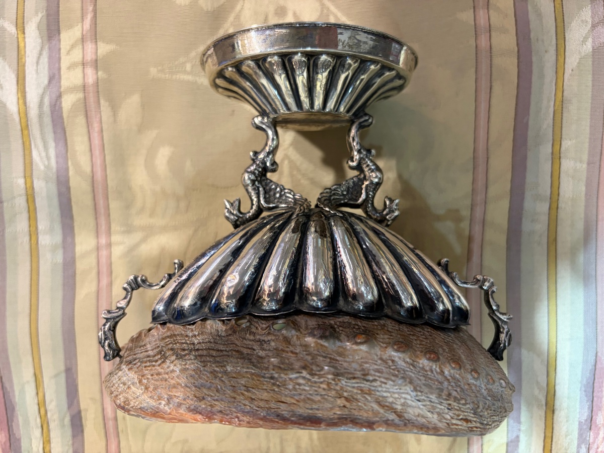 Cup In Solid Silver, With A Shell In Mother Of Park Sticked On It-photo-1