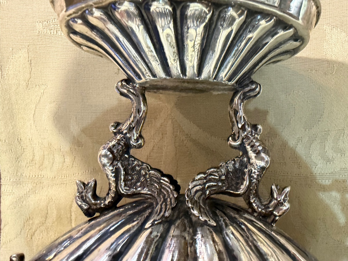 Cup In Solid Silver, With A Shell In Mother Of Park Sticked On It-photo-4