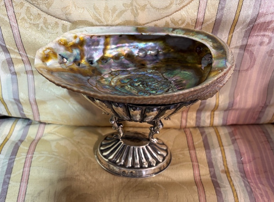 Cup In Solid Silver, With A Shell In Mother Of Park Sticked On It-photo-5
