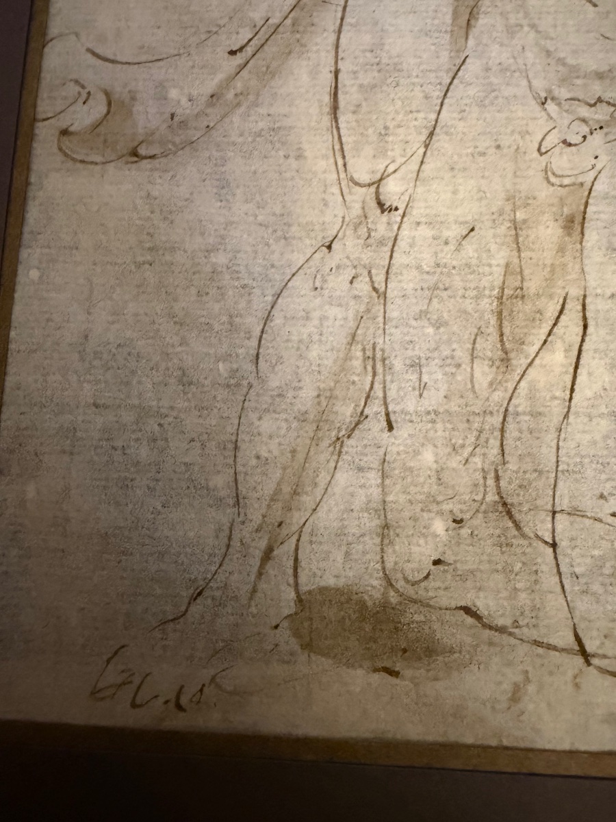 17th-century Italian Drawing. Brown Ink And Ink Wash. Menelas Wearing Patrocle, Dead. -photo-5