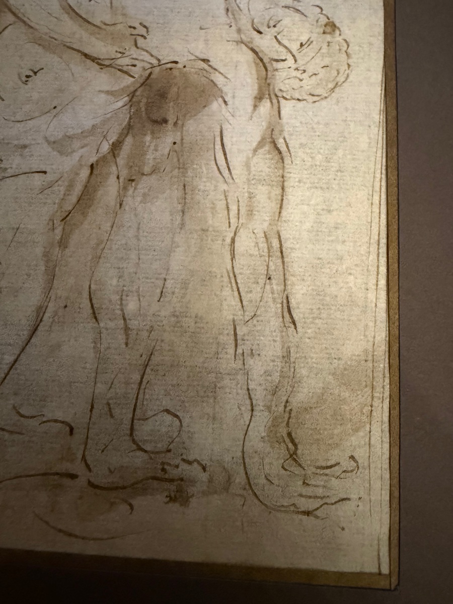17th-century Italian Drawing. Brown Ink And Ink Wash. Menelas Wearing Patrocle, Dead. -photo-6