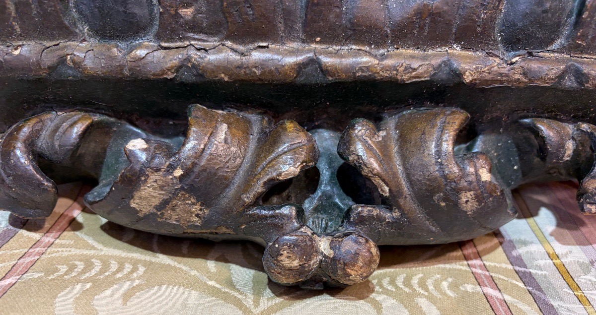 Carved And Painted Wooden Console Table, Regency Period. Italy Or France. -photo-2