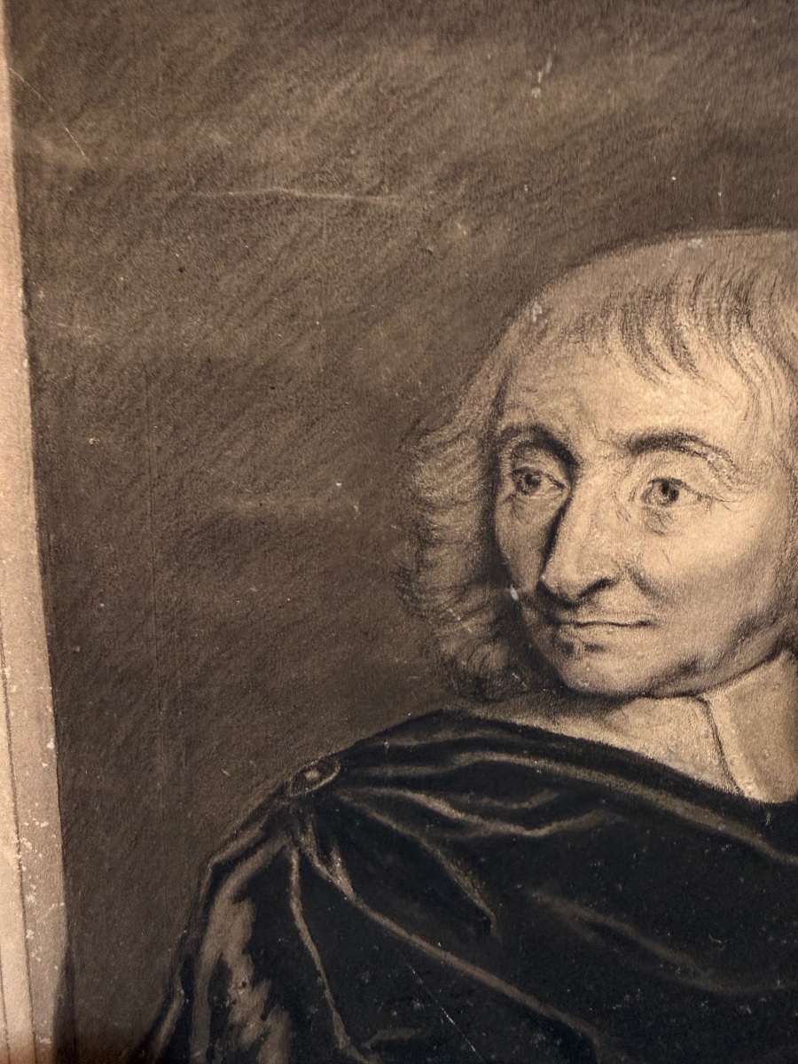 Drawing In Black Chalk And Stump By Robert Arnaud D’andilly, After Ph. De Champaigne.-photo-3
