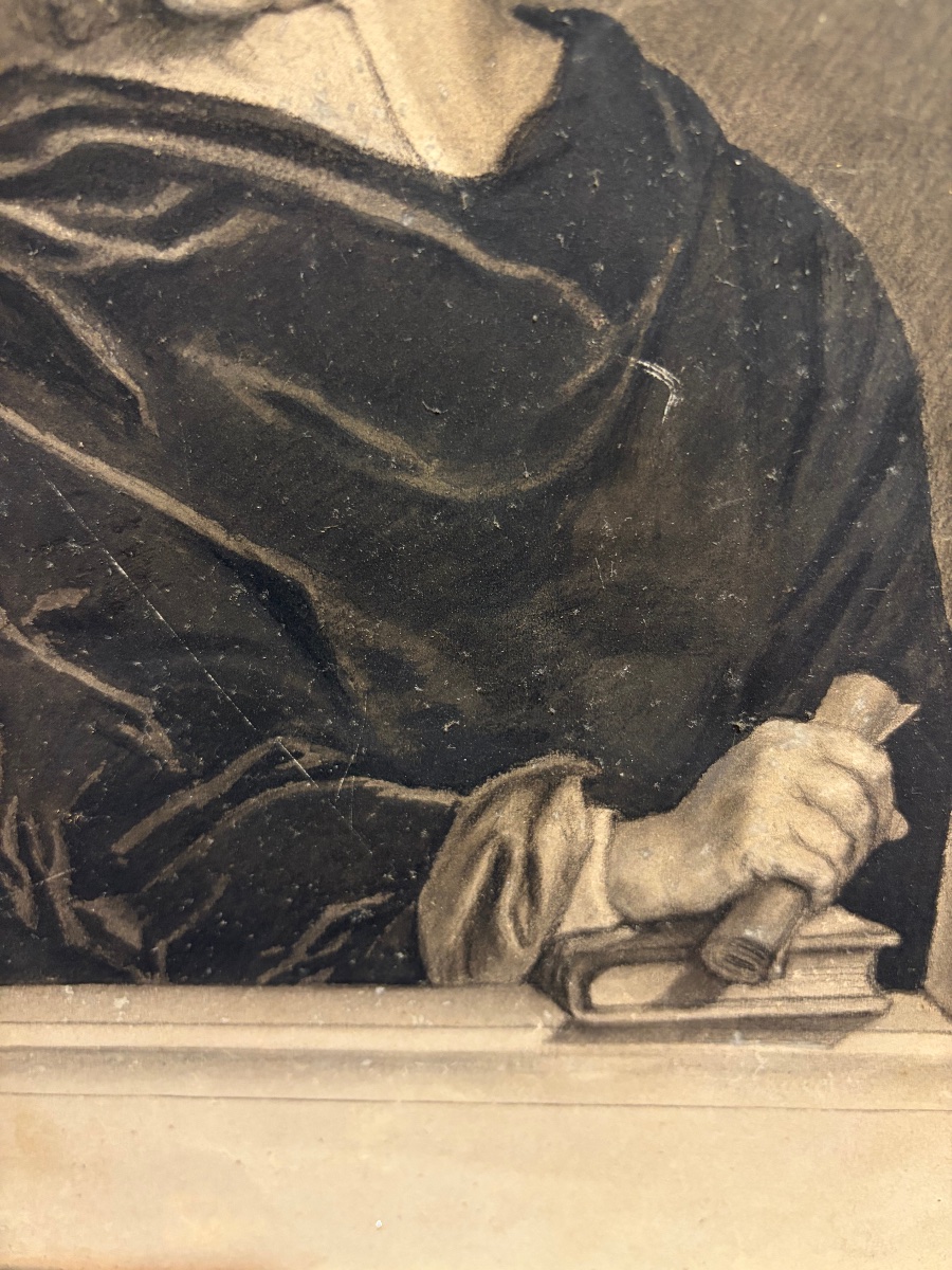 Drawing In Black Chalk And Stump By Robert Arnaud D’andilly, After Ph. De Champaigne.-photo-2