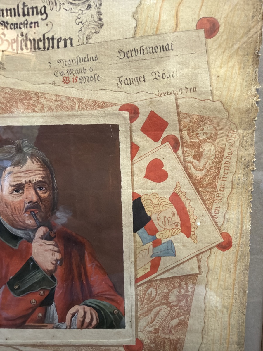 Dessin, pêle-mêle, trompe l’œil, début 19 eme, gouache. -photo-3