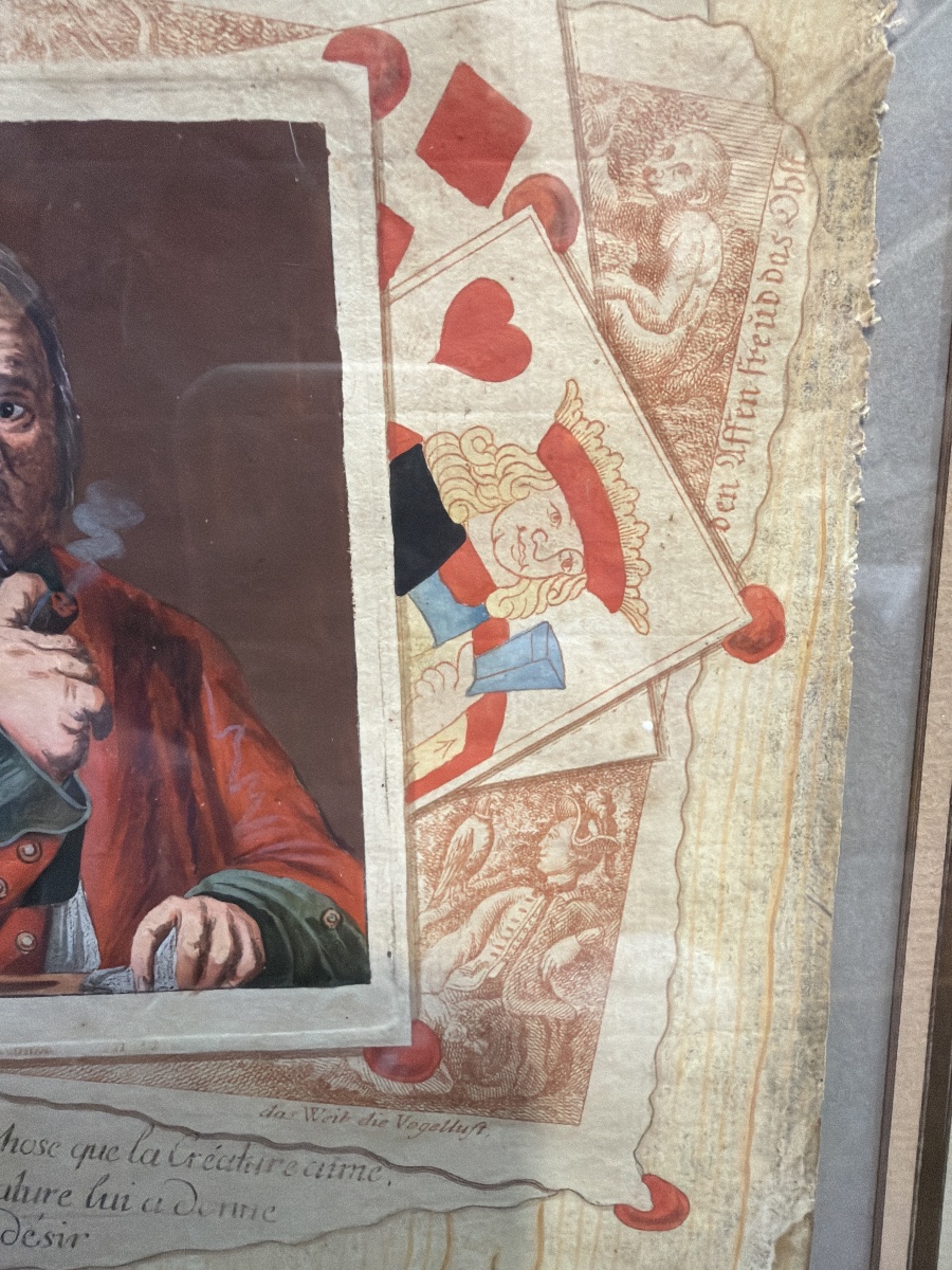 Dessin, pêle-mêle, trompe l’œil, début 19 eme, gouache. -photo-2