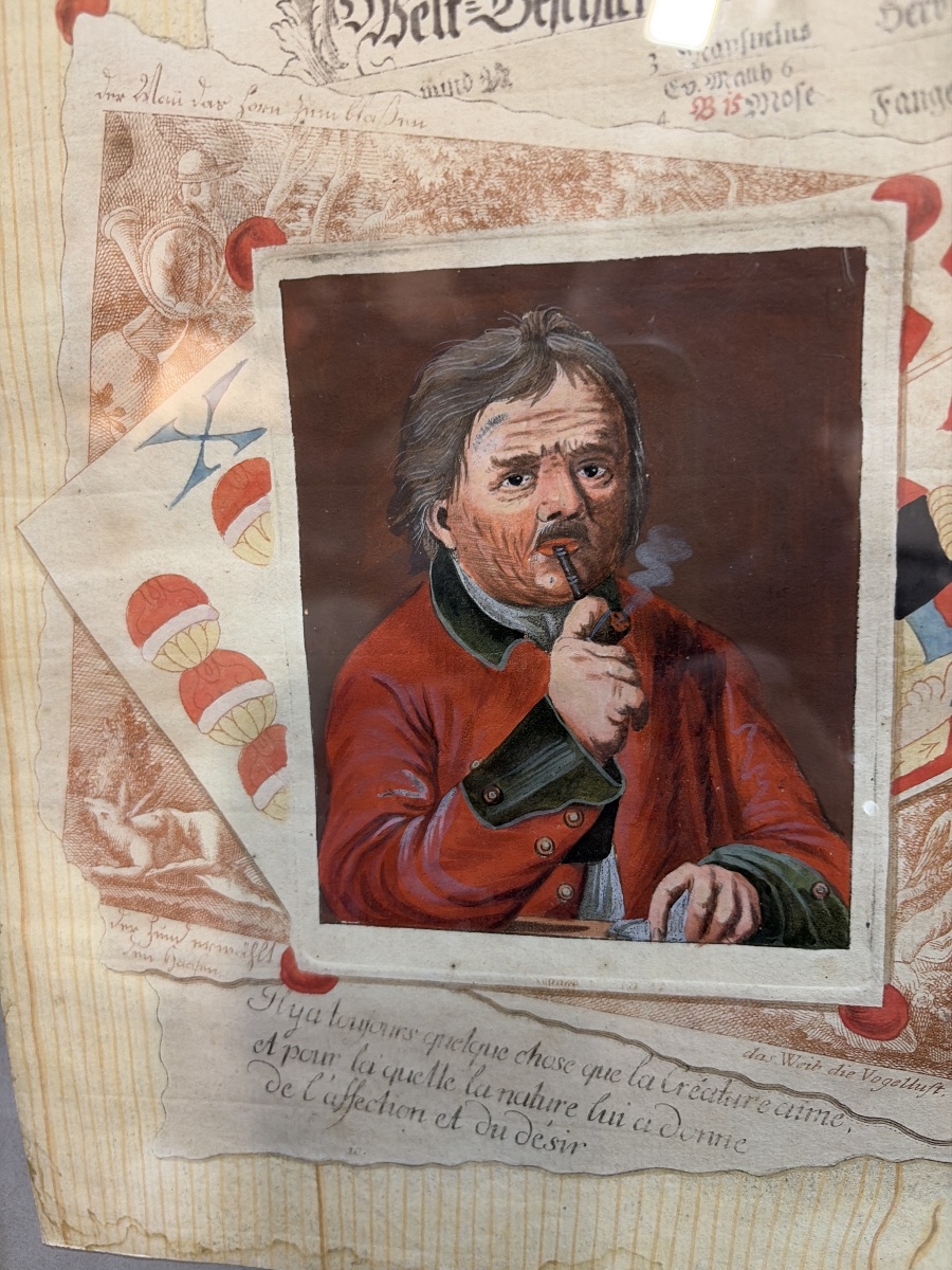 Dessin, pêle-mêle, trompe l’œil, début 19 eme, gouache. -photo-3