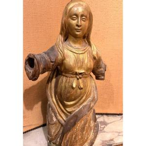 Beautiful Statue Of Mary Magdalene 18th Golden Wood 