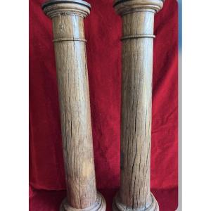 Gorgeous Pair Of Columns In Oak, XVI Teen Century, France 