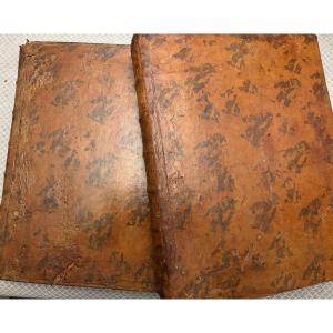 French-italian Dictionary, Dated 1777, Two Volumes, Handsome Leather Bindings.