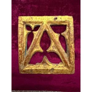 Small Pre-16th Century Gilded Wood Window.