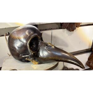 Sculpture en bronze dans le goût des masques vénitiens, XX eme siècle. 