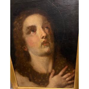 Portrait de Marie-Madeleine, visage et cheveux, en extase, France ou Italie, XVII éme siècle.