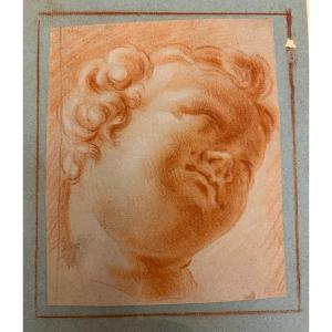 Petite étude de tête de bébé à la sanguine, XVIII éme. France.