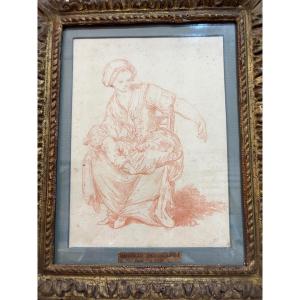 Red Chalk Drawing, Still Life, Attributed To P.l. Parizeau, Mid-18th Century, France. Km
