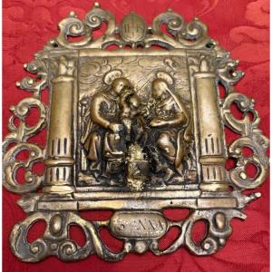 "kiss Of Peace" In Bronze, 16th Century, Italy. St. Anne.