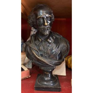 Buste en bronze, Shakespeare, XIX eme siècle. France