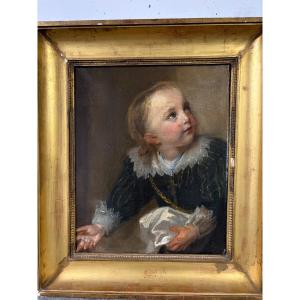 Large Portrait Of A Young Boy, Bust-length, Early 19th Century Or Even Earlier. France.