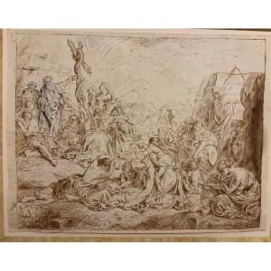 Dessin d’après Subleyras, « Moïse et le serpent d’airain », XVIII eme siècle.