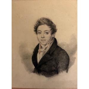 Portrait en buste d’un jeune homme de qualité, daté 1810. Estompe et mine de plomb,