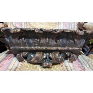Carved And Painted Wooden Console Table, Regency Period. Italy Or France.