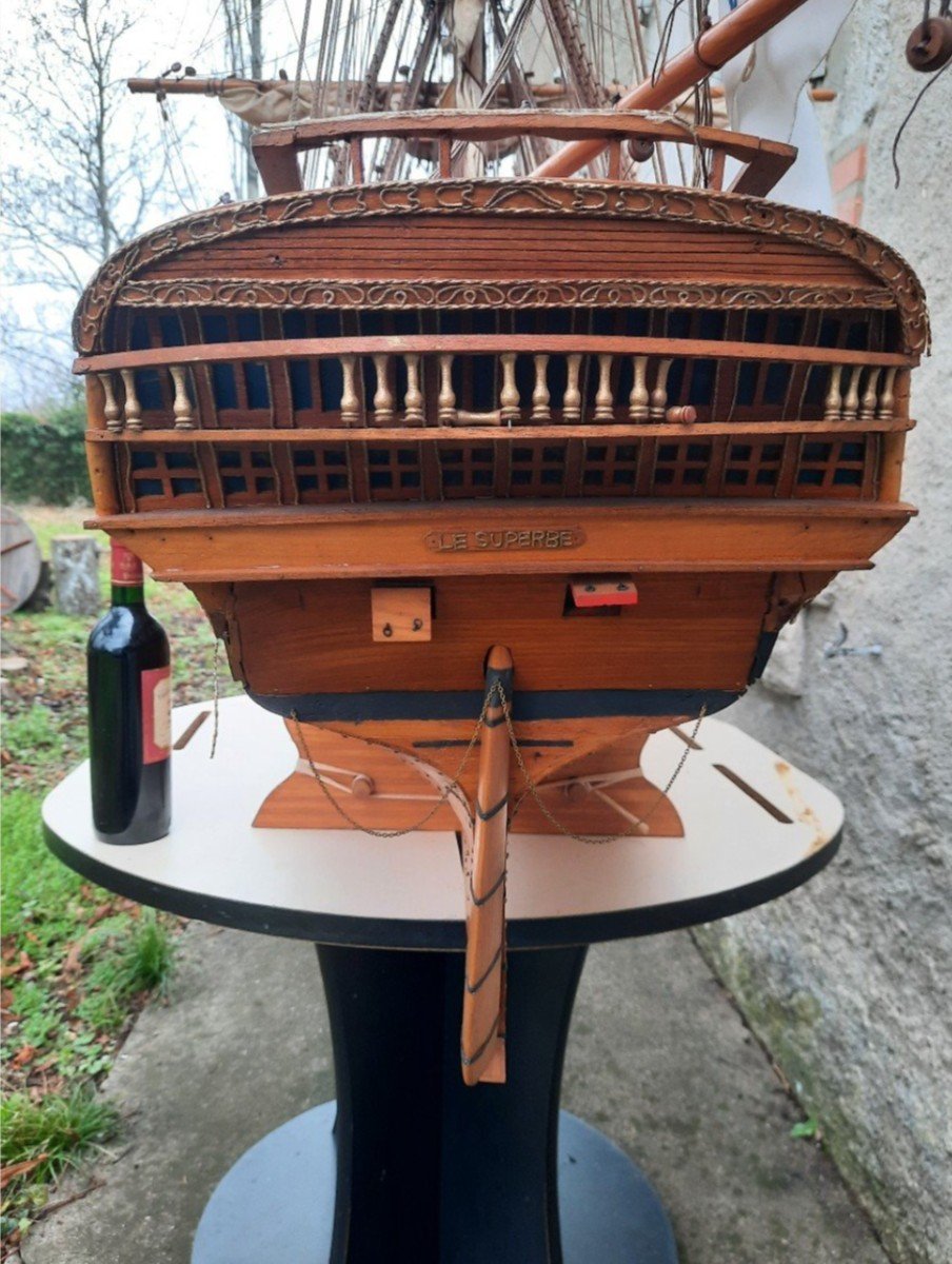 Large Three-masted Ship Model.-photo-3