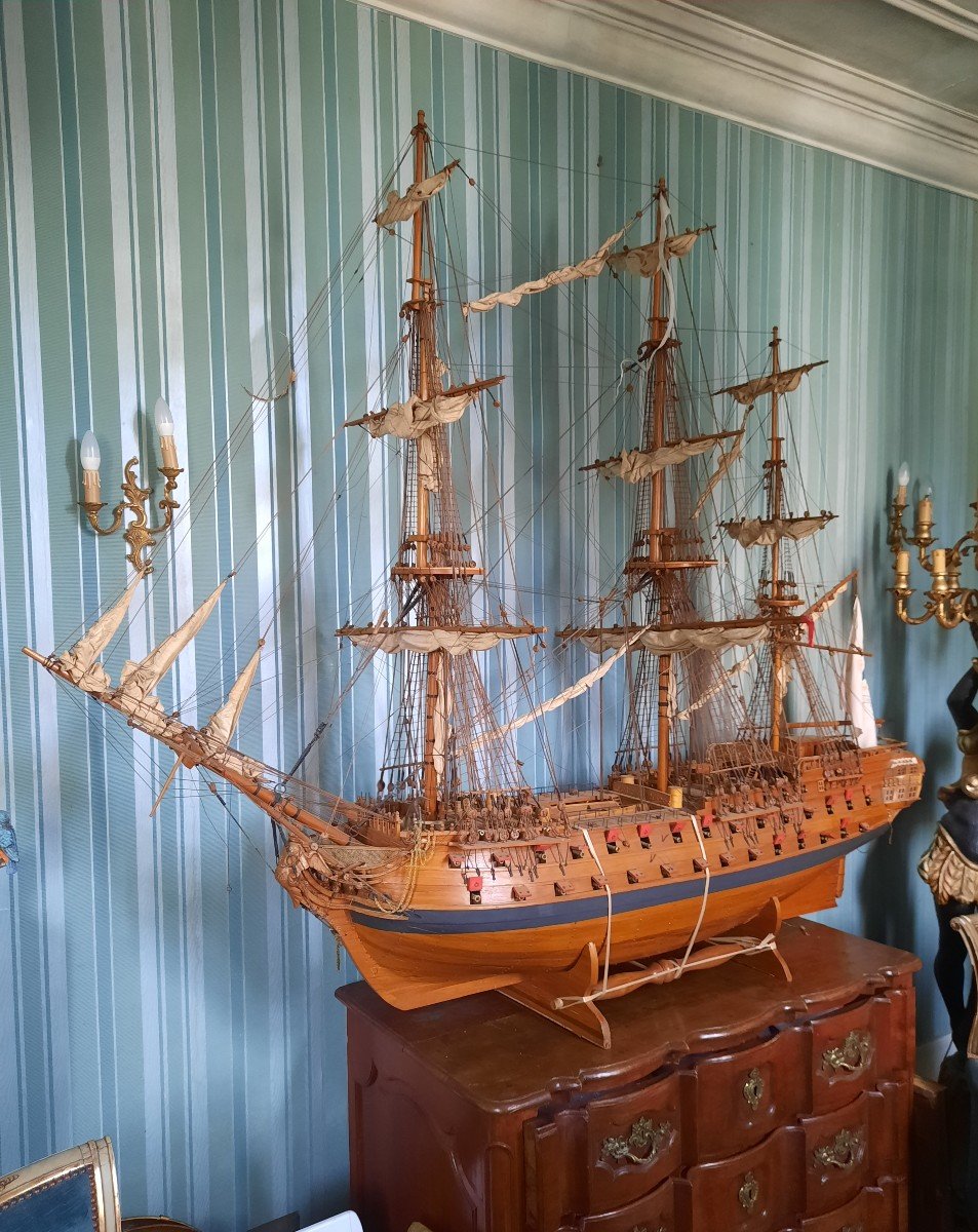 Large Three-masted Ship Model.