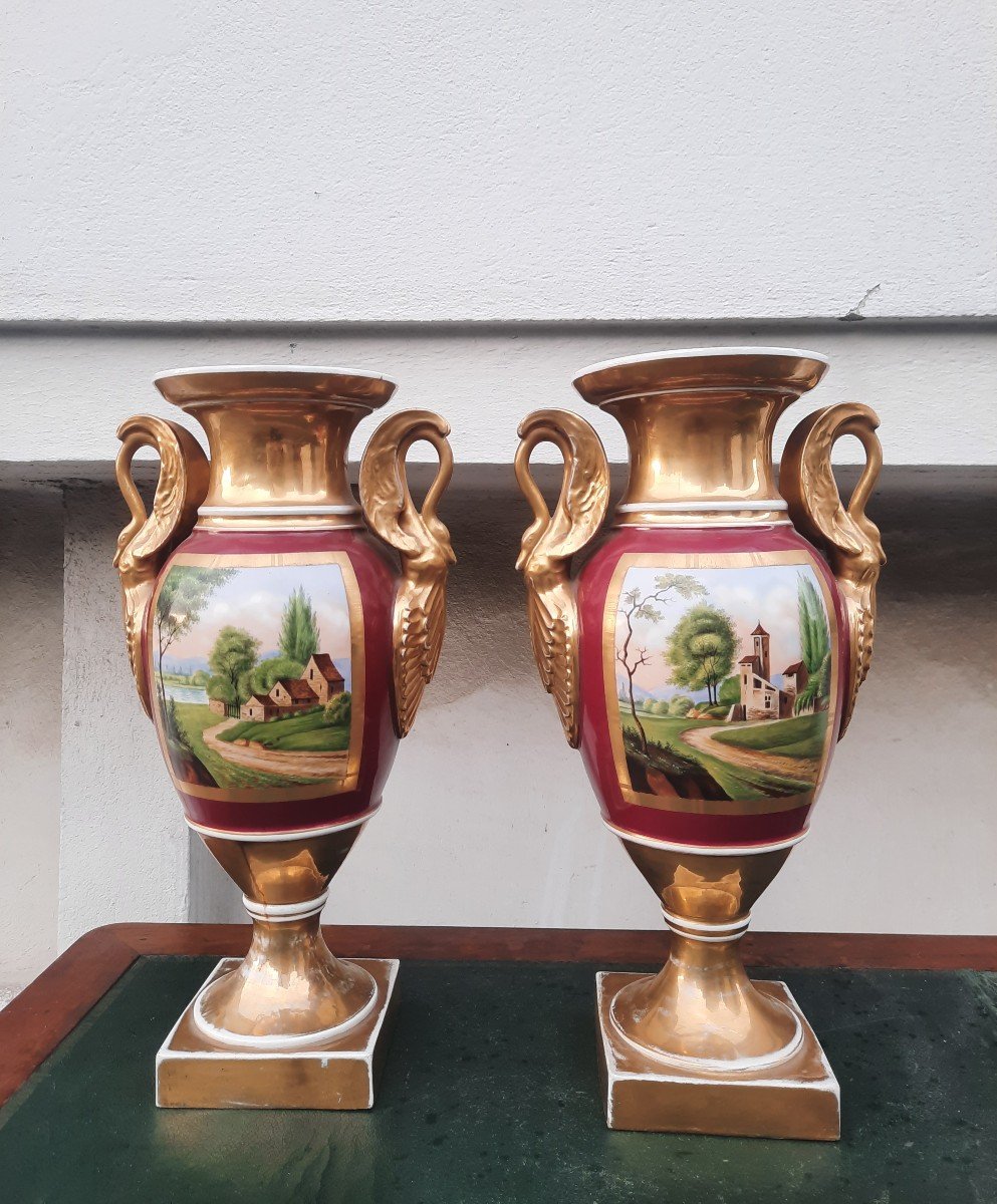 Grande paire de vases empire XIXème -photo-2