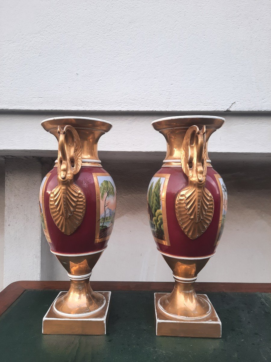 Grande paire de vases empire XIXème -photo-3