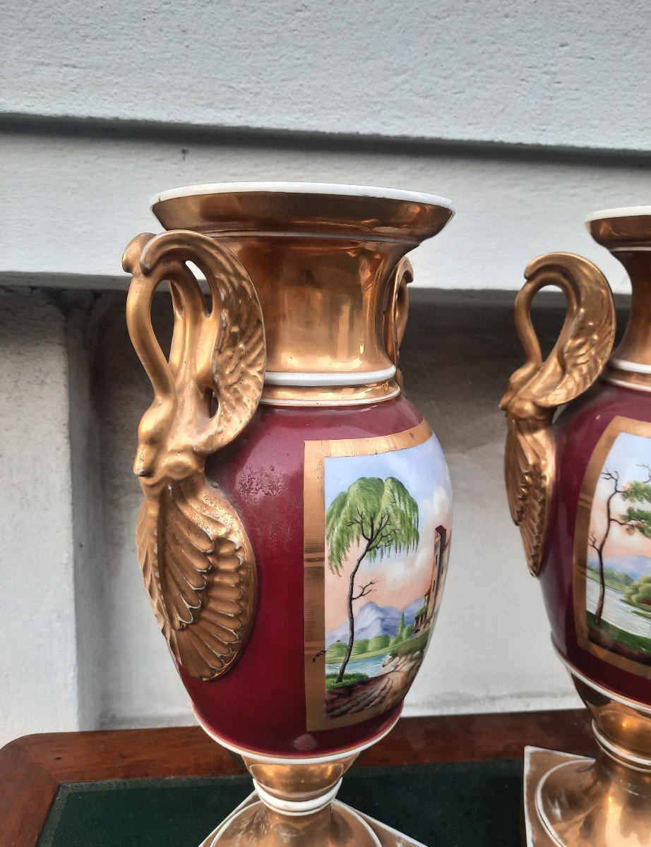 Grande paire de vases empire XIXème -photo-4