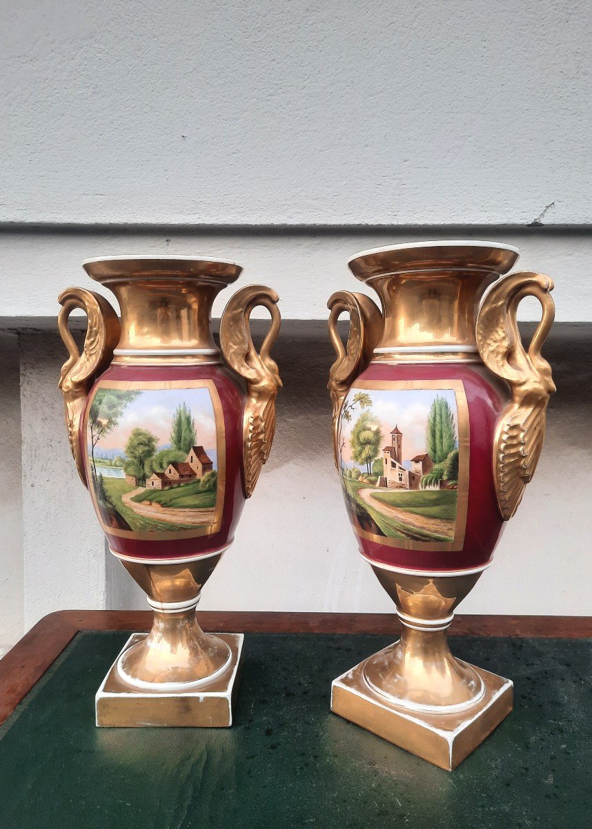 Grande paire de vases empire XIXème 