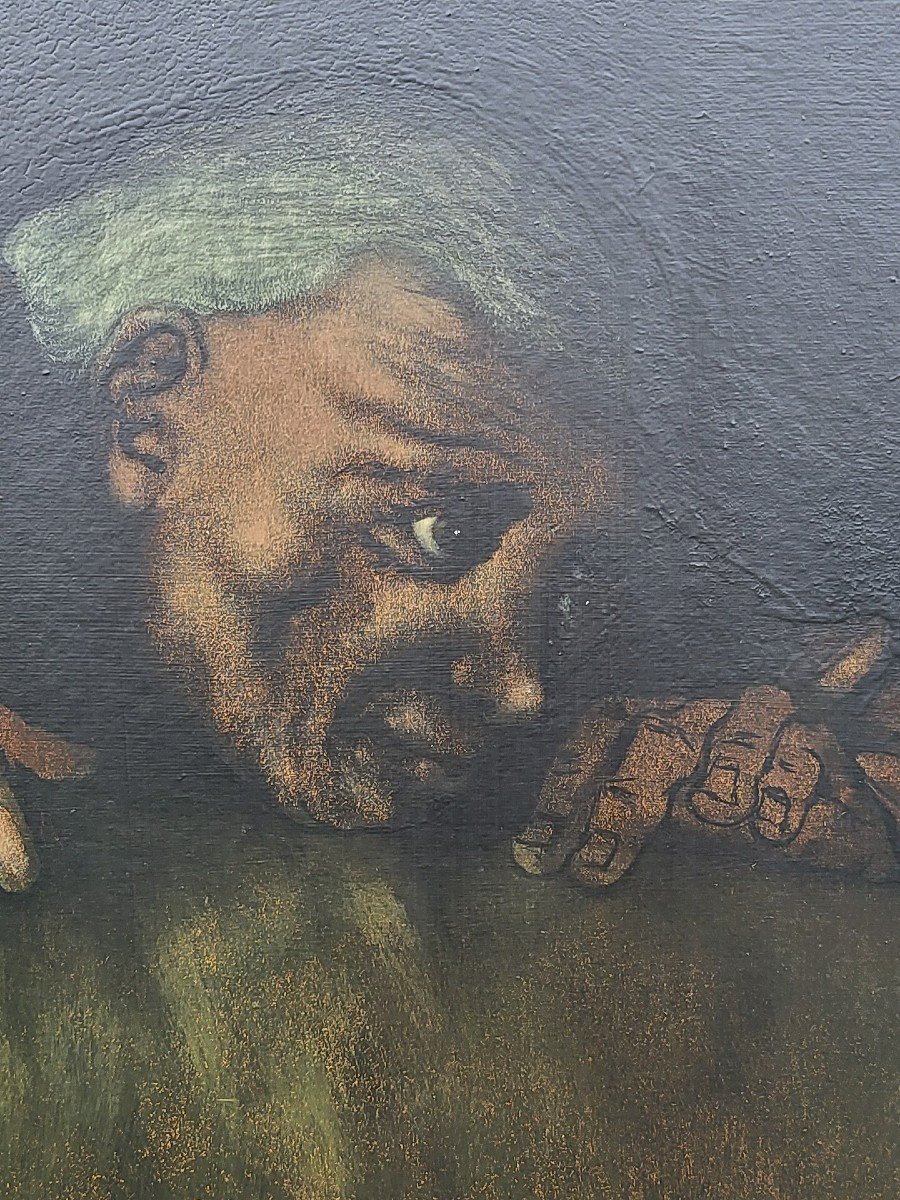 The Dreamer On Cardboard Signed Bron-photo-3