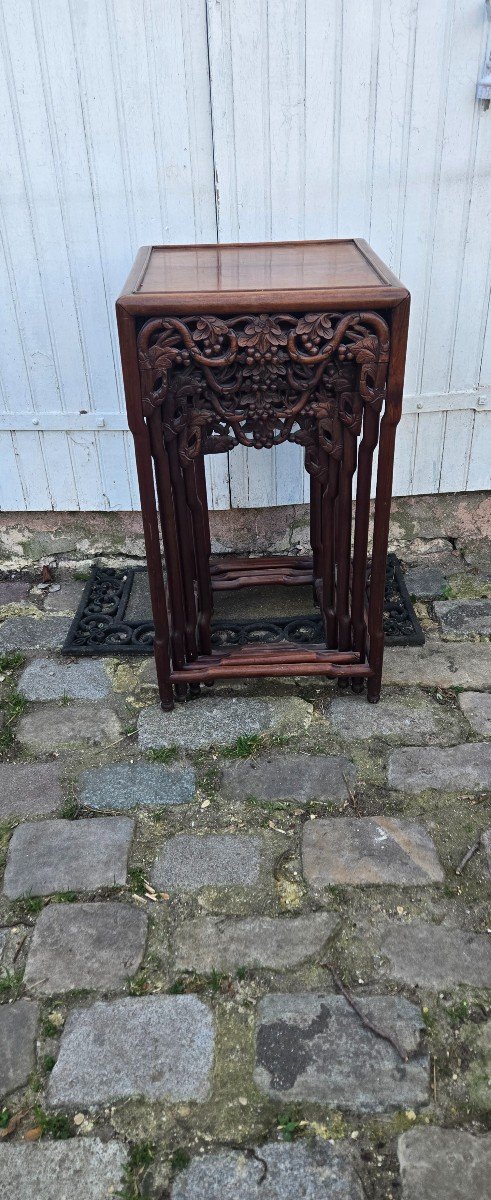 Nesting Tables, 4 Mahogany Tables 19th Century-photo-2