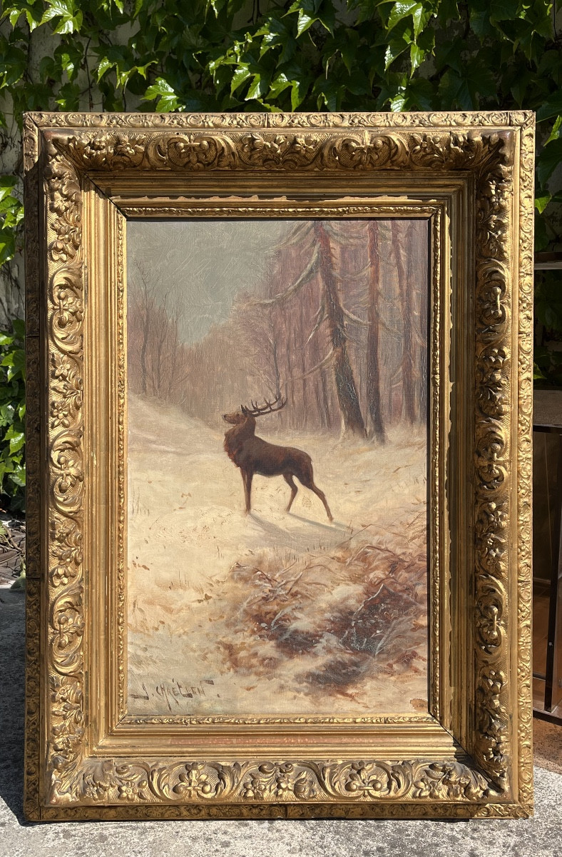 Tableau Scène De Genre ‘le Cerf’