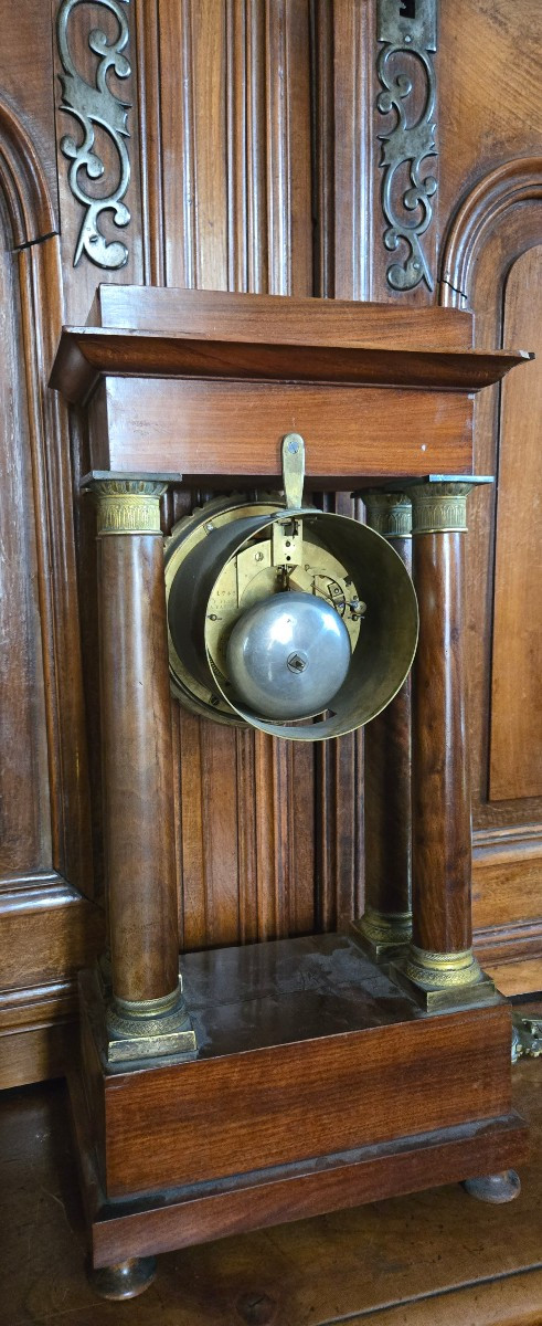Napoleon III Mahogany Column Clock-photo-2
