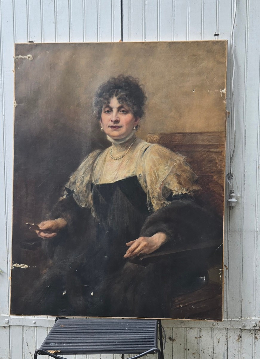 Portrait Of A Woman With Glasses. 19th Century -photo-2