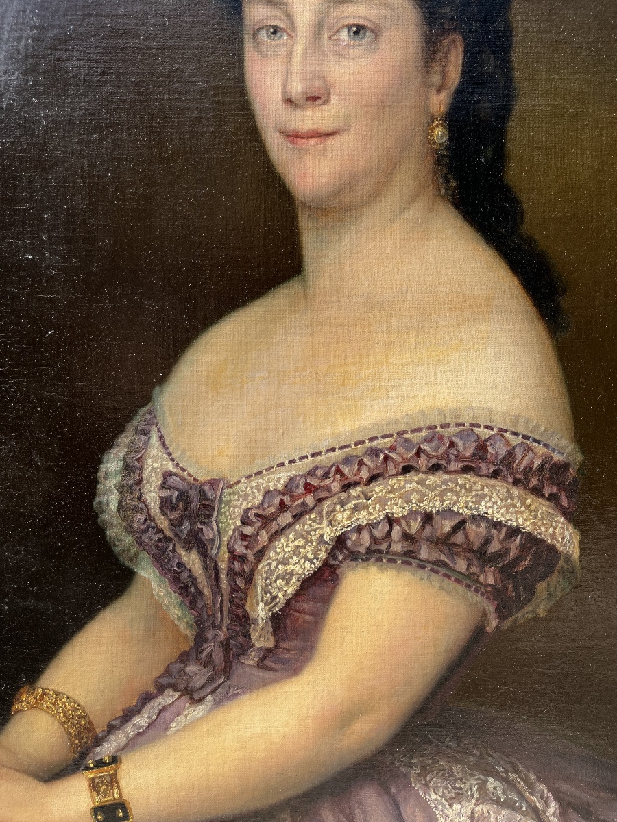 Portrait de femme en robe Époque XIXÈME -photo-4