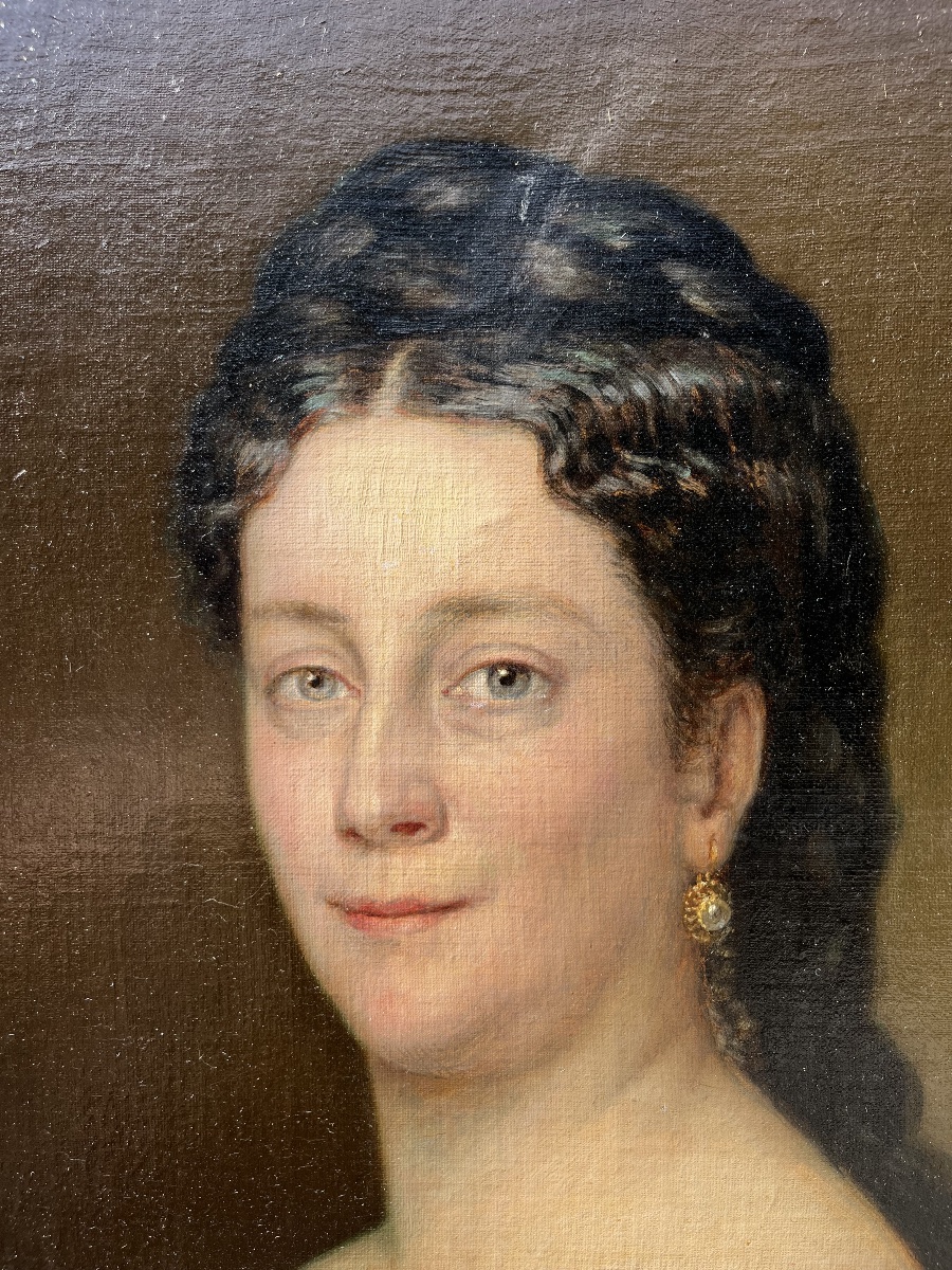 Portrait de femme en robe Époque XIXÈME -photo-4