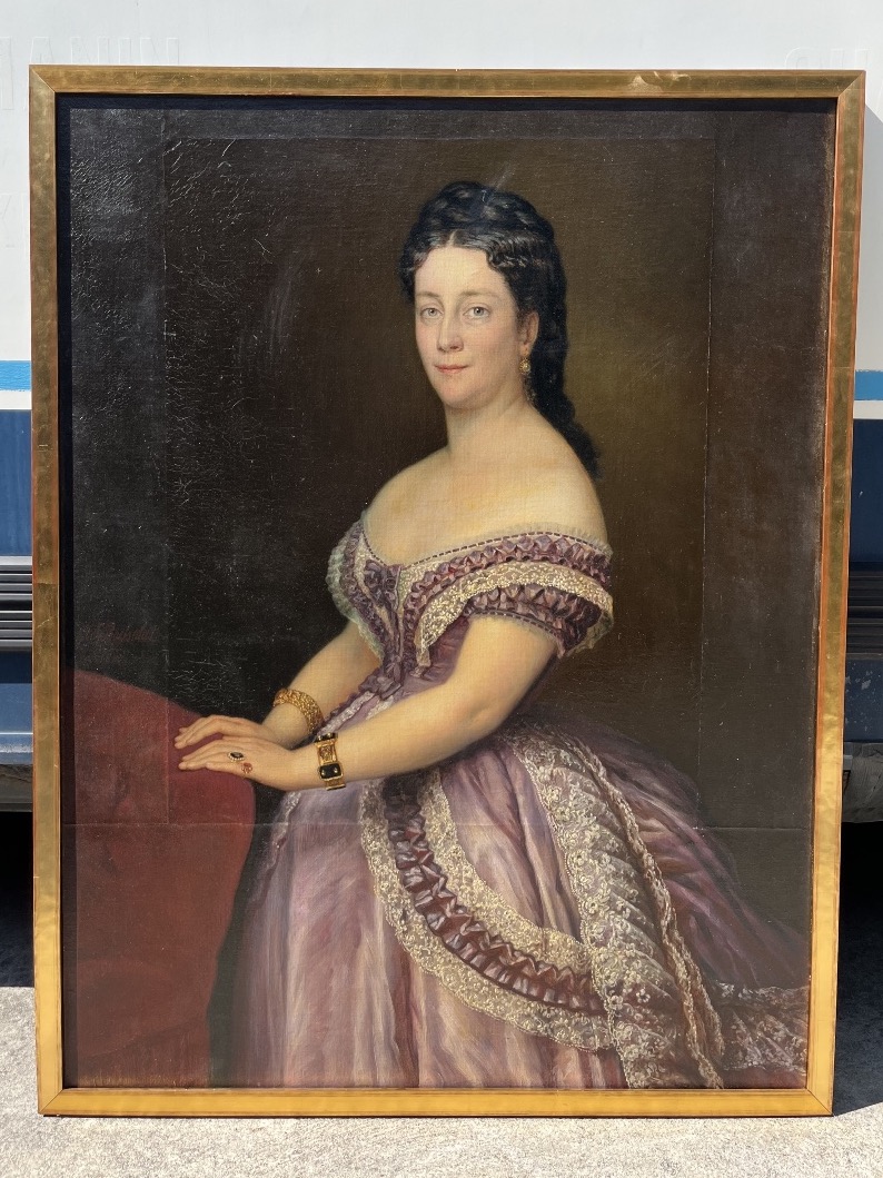 Portrait de femme en robe Époque XIXÈME 