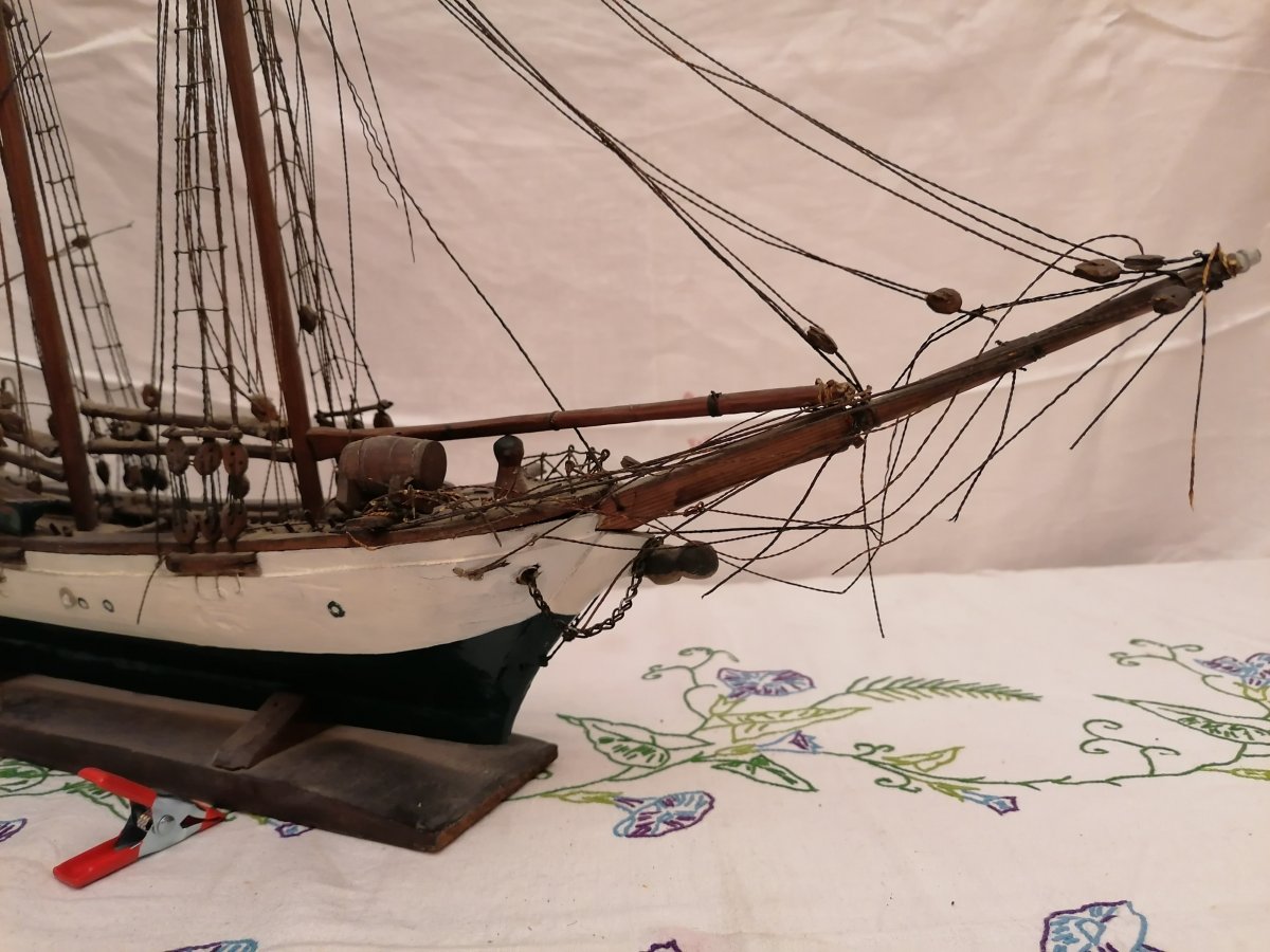 Mid 19th Century Wooden Sailboat-photo-2