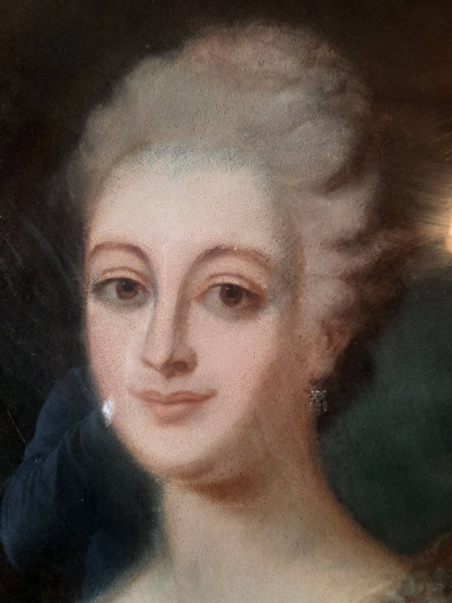 Pastel Jeune Femme à L Eventail du XIXème -photo-2