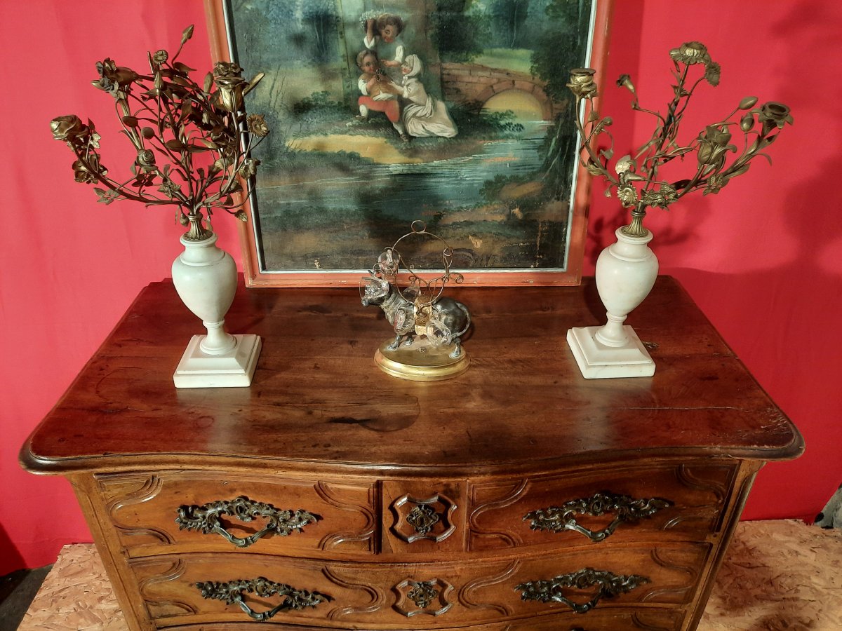 Commode d'époque Louis.XV en noyer.-photo-4