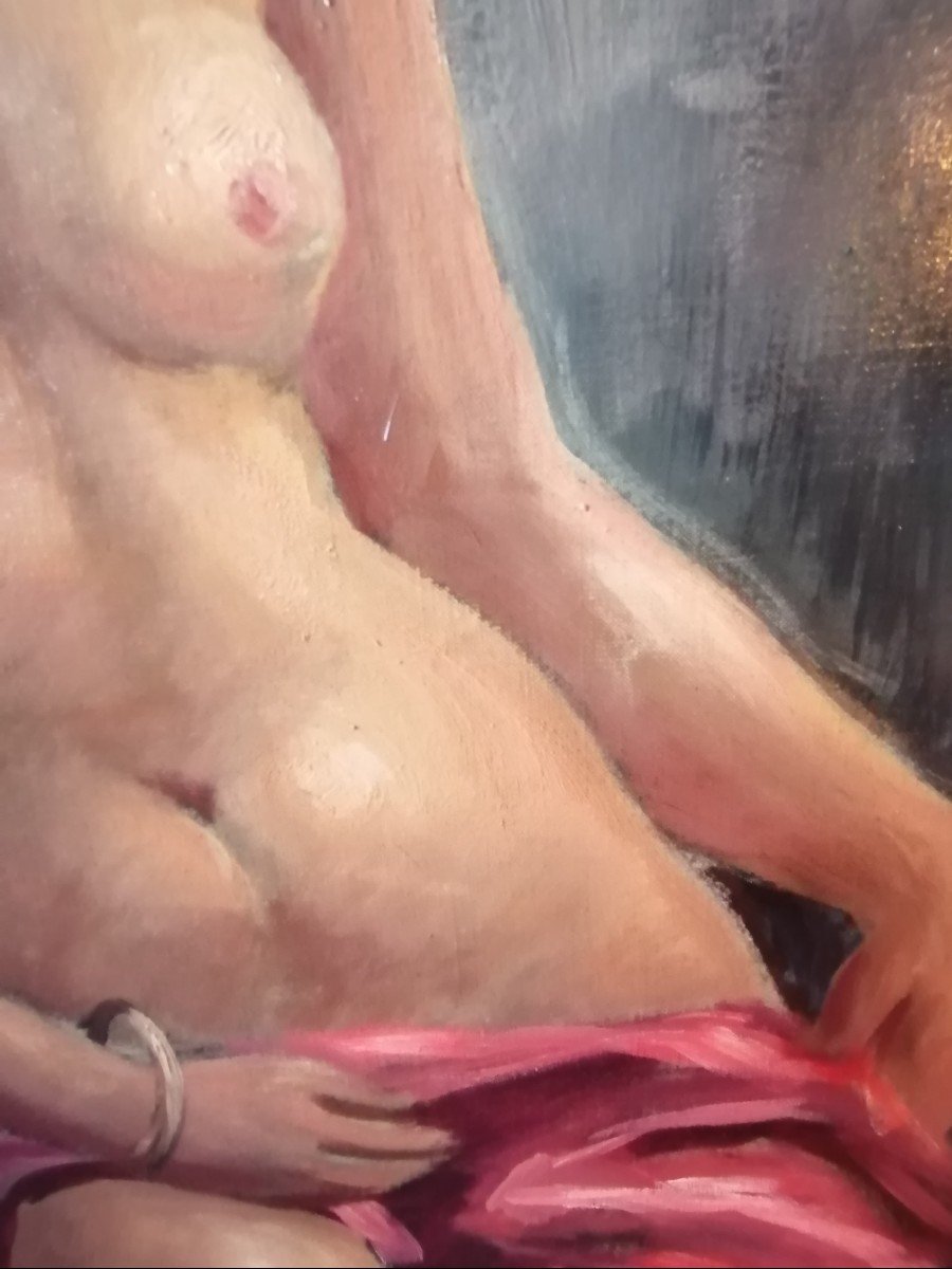 Oil On Canvas, Nude In Bust-photo-1