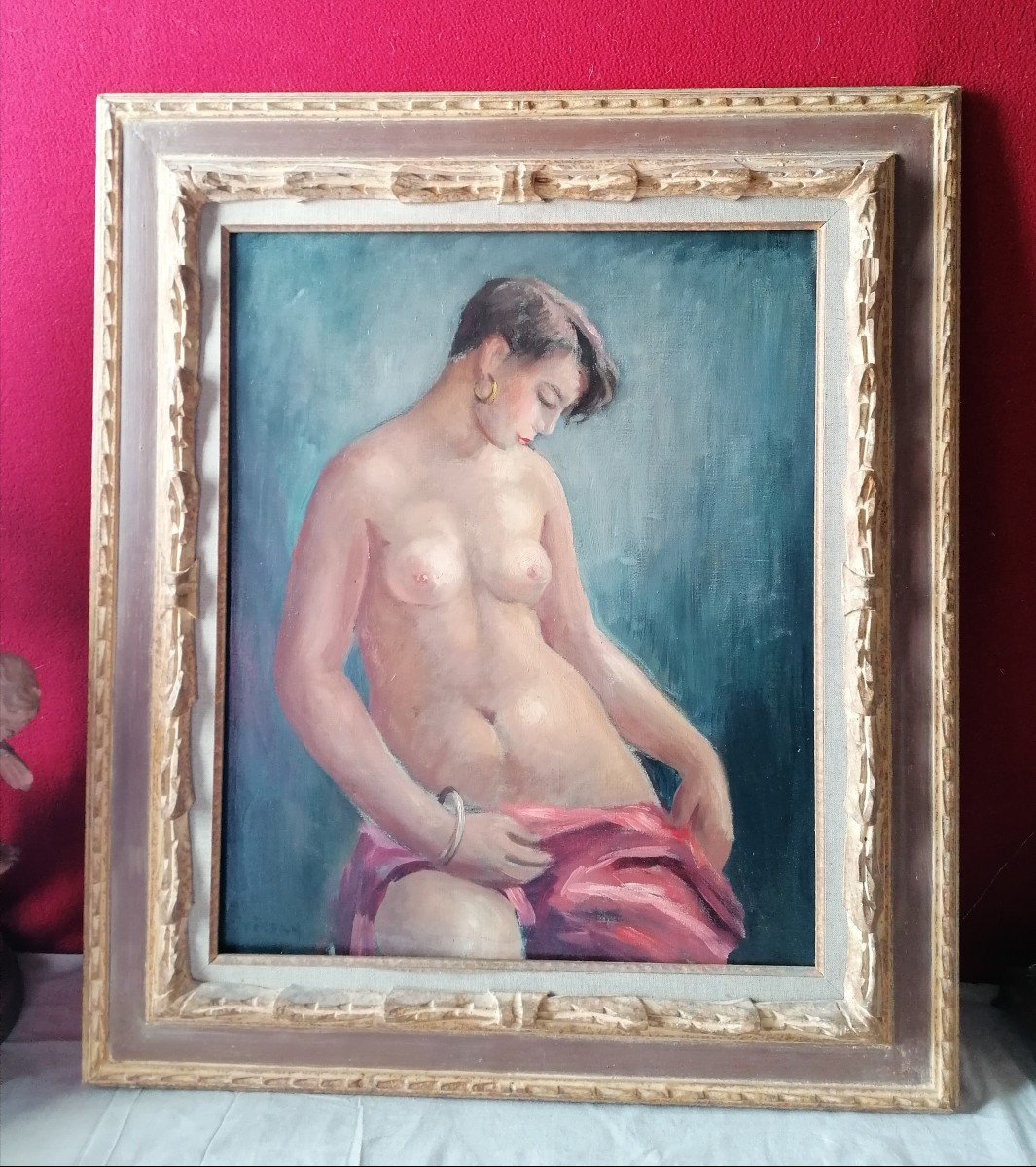 Oil On Canvas, Nude In Bust