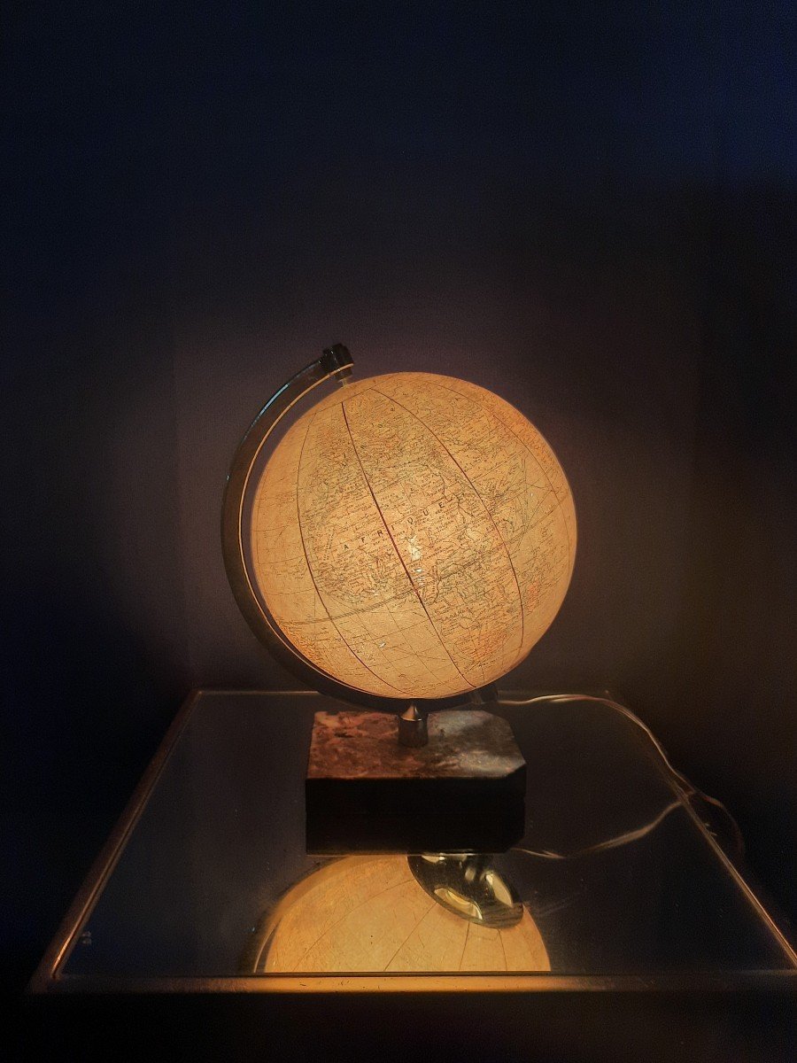 Illuminated Glass Earth Globe.