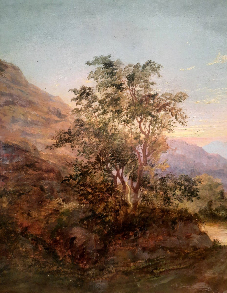 Scène de paysage de montagne époque XIXème -photo-1
