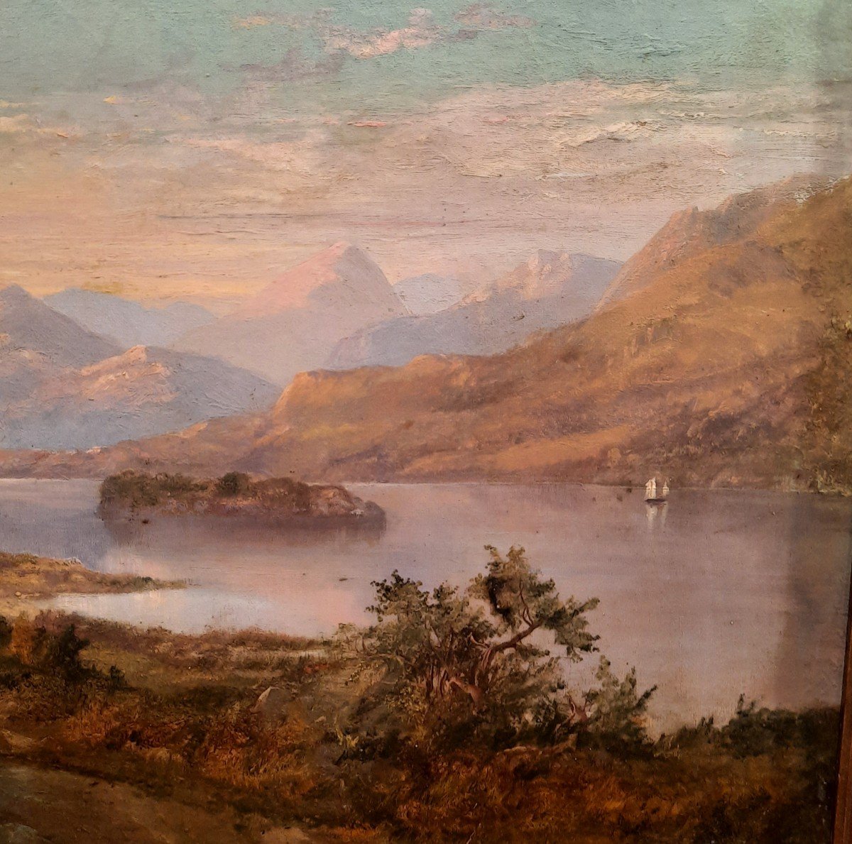 19th Century Mountain Landscape Scene-photo-2