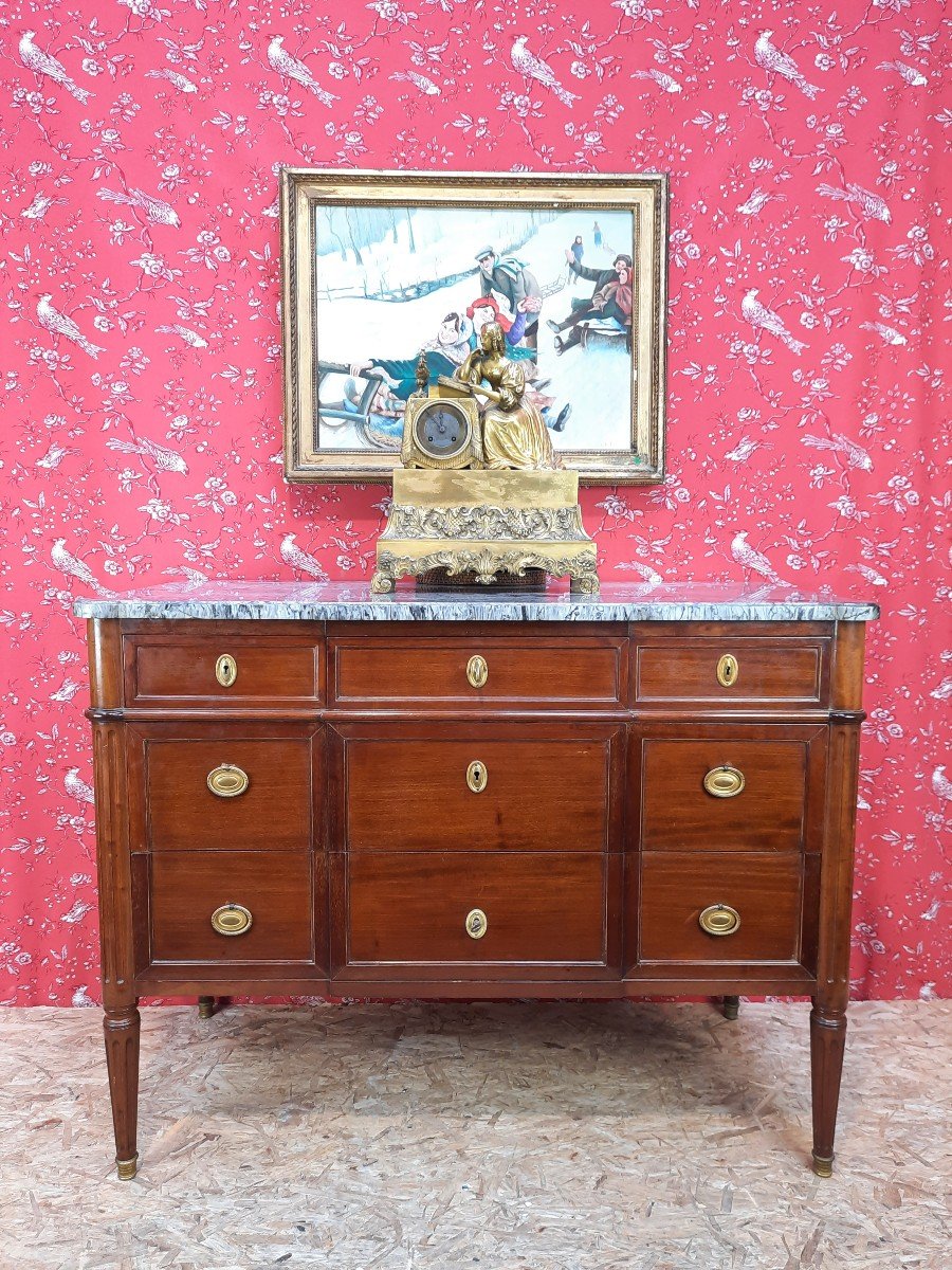 Commode de style Louis.XVI en acajou.-photo-2