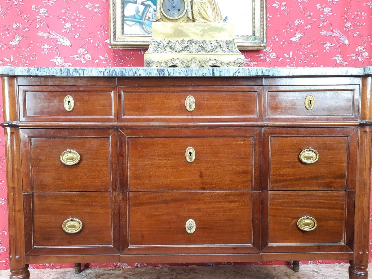 Louis.xvi Style Chest Of Drawers In Mahogany.-photo-4